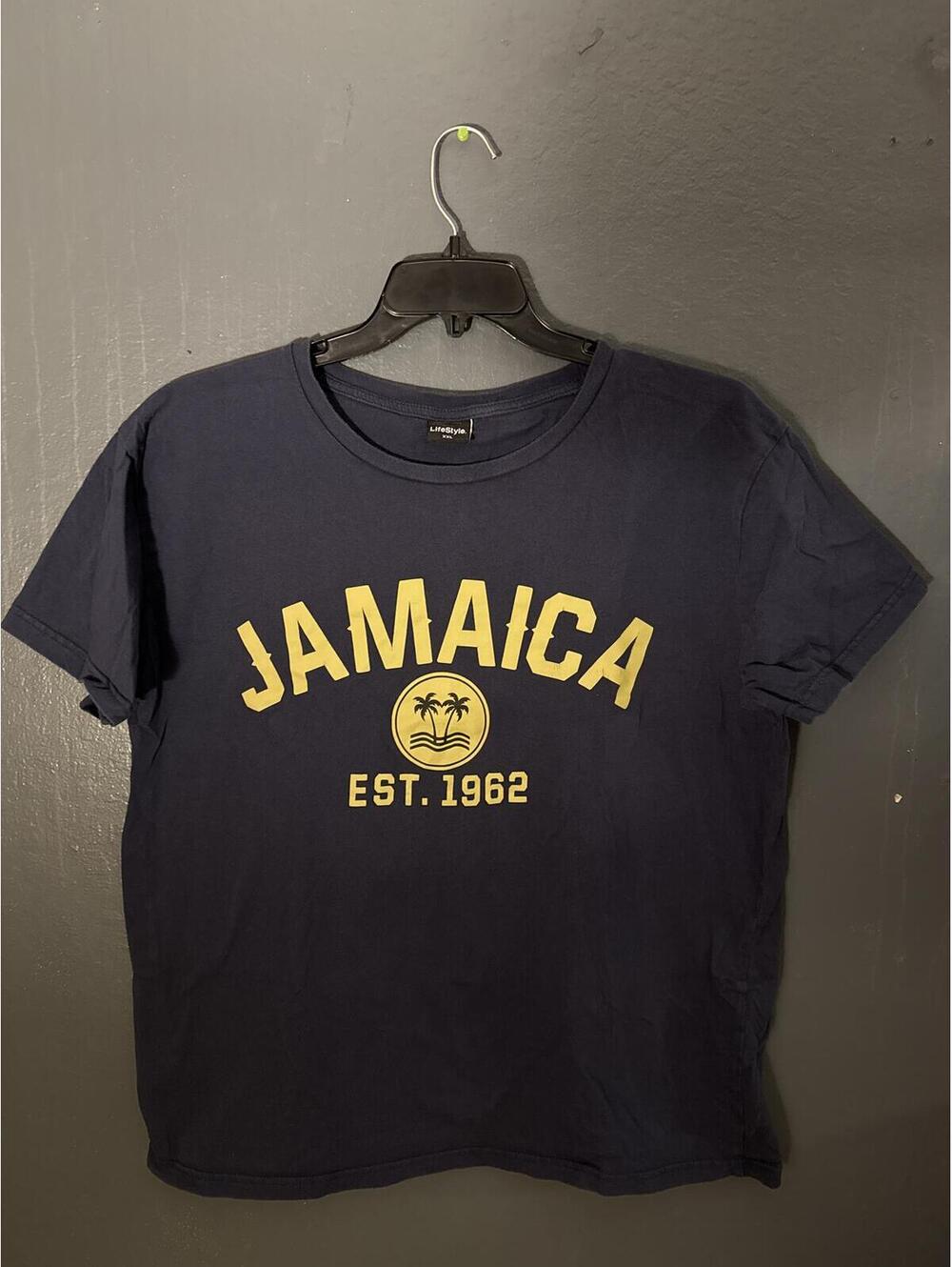 Black and Gold Jamaica Graphic Tee XXL - Casual Souvenir Shirt